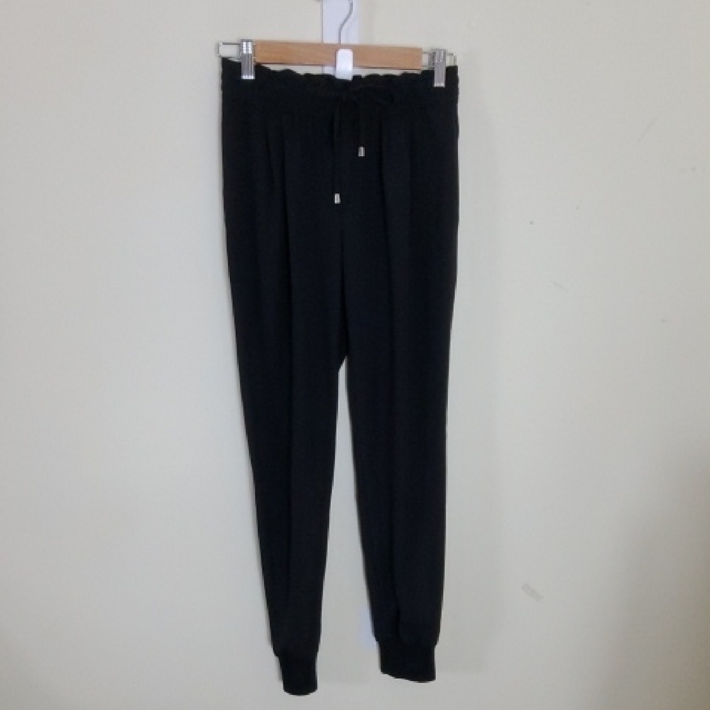 Zara Basic Black Elastic Waist Jogger Pants Size XS